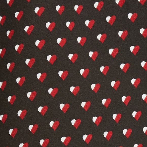 NWT FRAME Grace Heart Print Ruffle Trim Silk Top - Picture 5 of 5